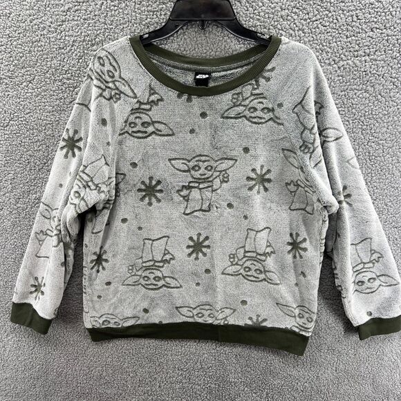 Yoda Star Wars Women's Fleece Sweatshirt PJ top size XL Light Green Soft - Fuzzy - Picture 1 of 16
